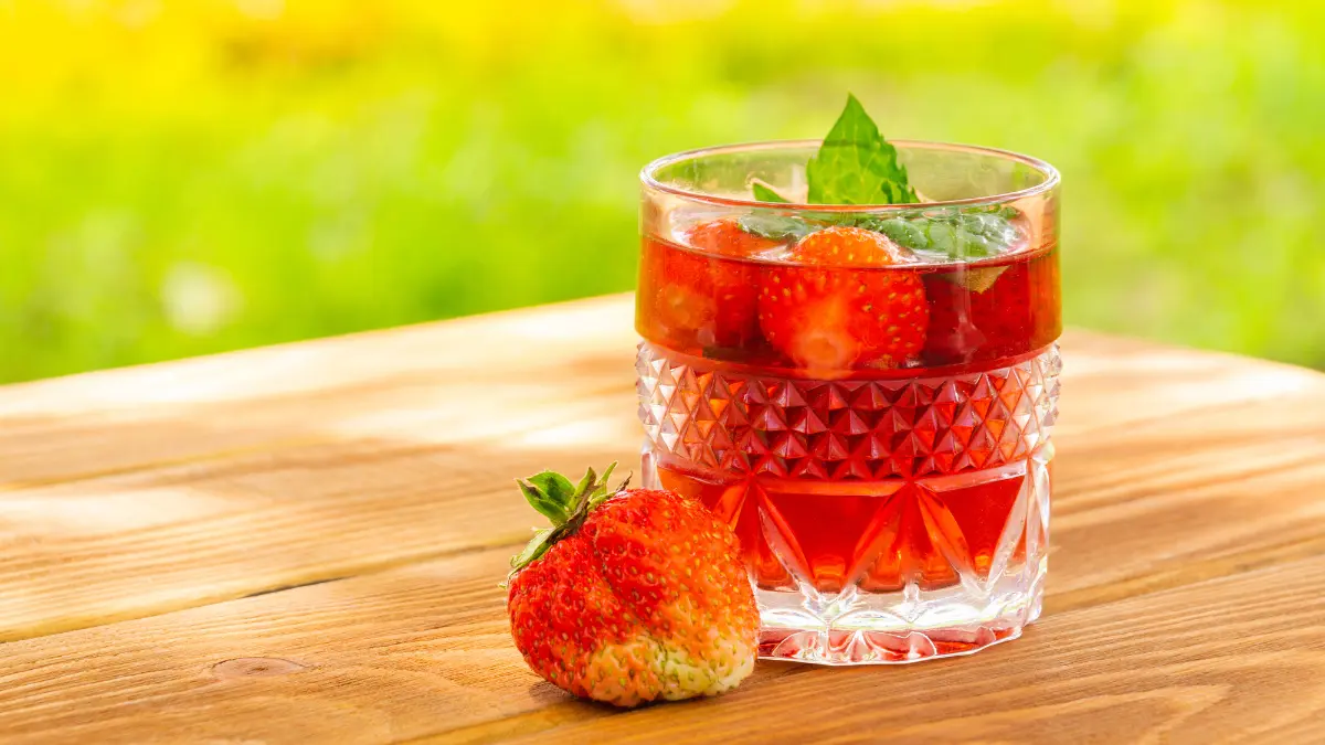 Suco de Morango com Agua de Coco